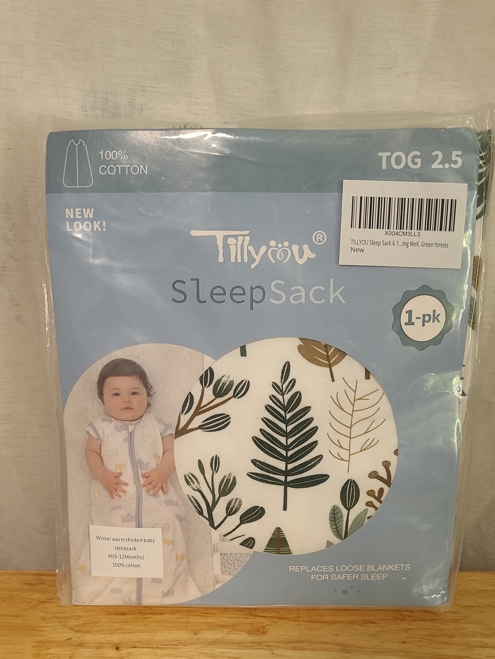 Tillyou SleepSack Kids Pajama Sleep Bag in Green Forest Print